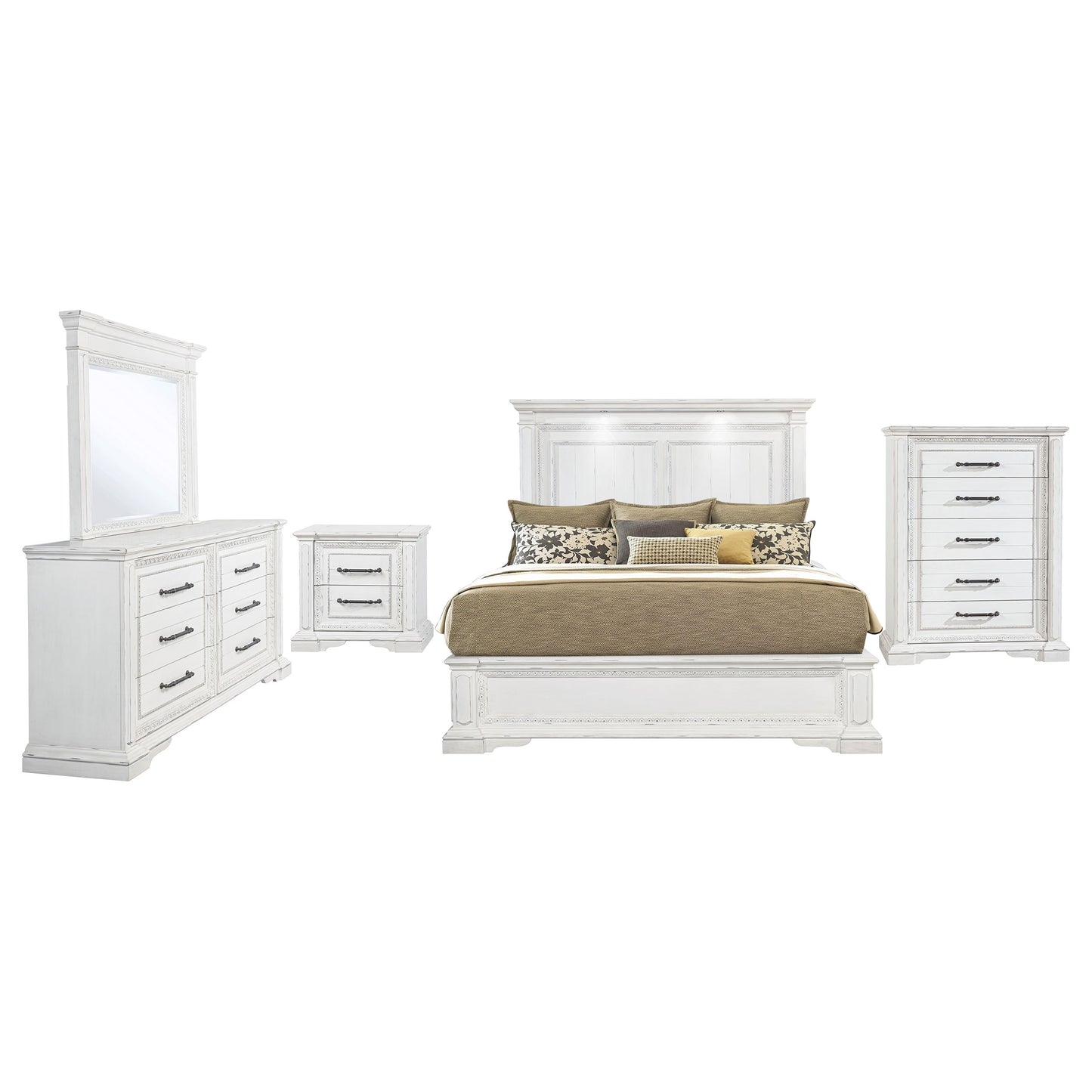McKinney 5-piece California King Bedroom Set Vintage White
