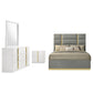 Ines 4-piece Eastern King Bedroom Set Grey and White High Gloss