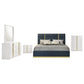 Ines 5-piece Queen Bedroom Set Navy and White High Gloss