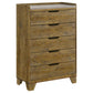 Henderson 5-drawer Bedroom Chest of Drawers Medium Oak