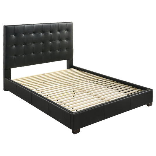 Medley Genuine Leather Eastern King Platform Bed Black