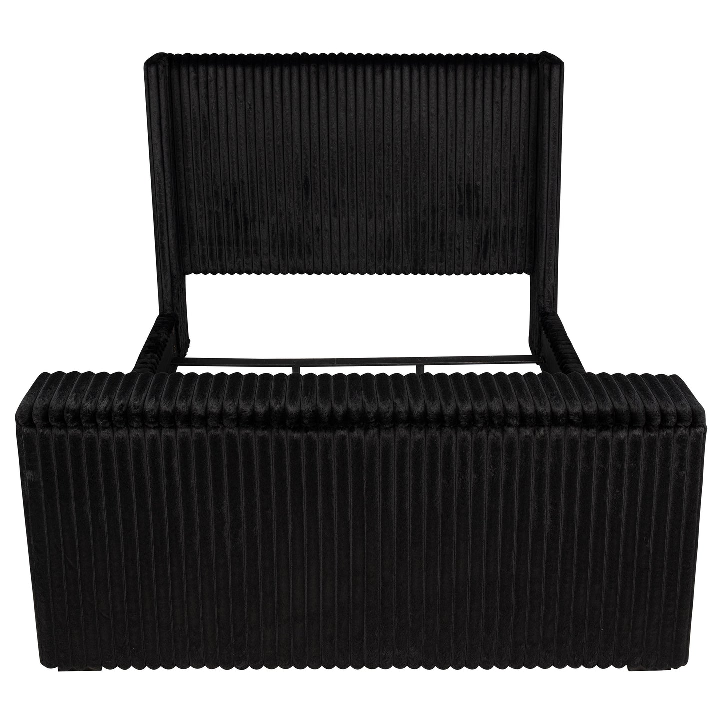 Centergrove Upholstered Queen Wingback TV Bed Black