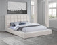 Dreux Upholstered California King Panel Platform Bed Cream