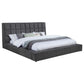 Dreux Upholstered California King Panel Platform Bed Grey
