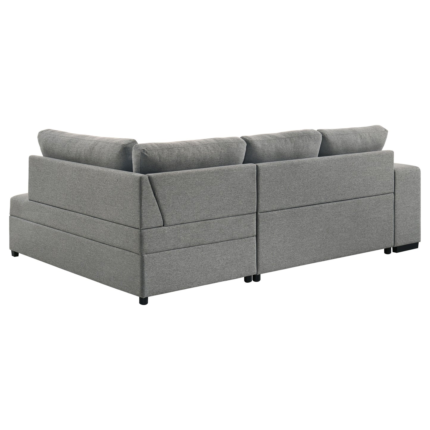 Roanne Fabric Upholstered Sleeper Sectional Sofa Grey