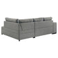 Roanne Fabric Upholstered Sleeper Sectional Sofa Grey