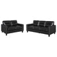 Scotland 2-piece Faux Leather Upholstered Sofa Set Black
