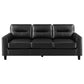 Scotland 3-piece Faux Leather Upholstered Sofa Set Black