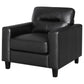 Scotland Faux Leather Upholstered Track Arm Chair Black