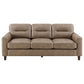 Scotland 3-piece Faux Leather Upholstered Sofa Set Brown