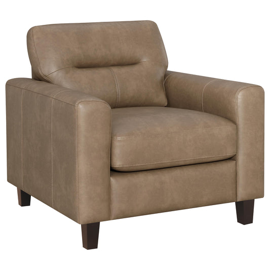 Scotland 2-piece Faux Leather Upholstered Sofa Set Brown