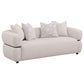 Jeanette 3-piece Fabric Upholstered Round Arm Sofa Set Beige
