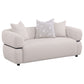 Jeanette 3-piece Fabric Upholstered Round Arm Sofa Set Beige