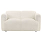 Dorset 2-piece Upholstered Round Track Arm Sofa Set White