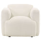 Dorset Fabric Upholstered Round Track Arm Accent Chair White