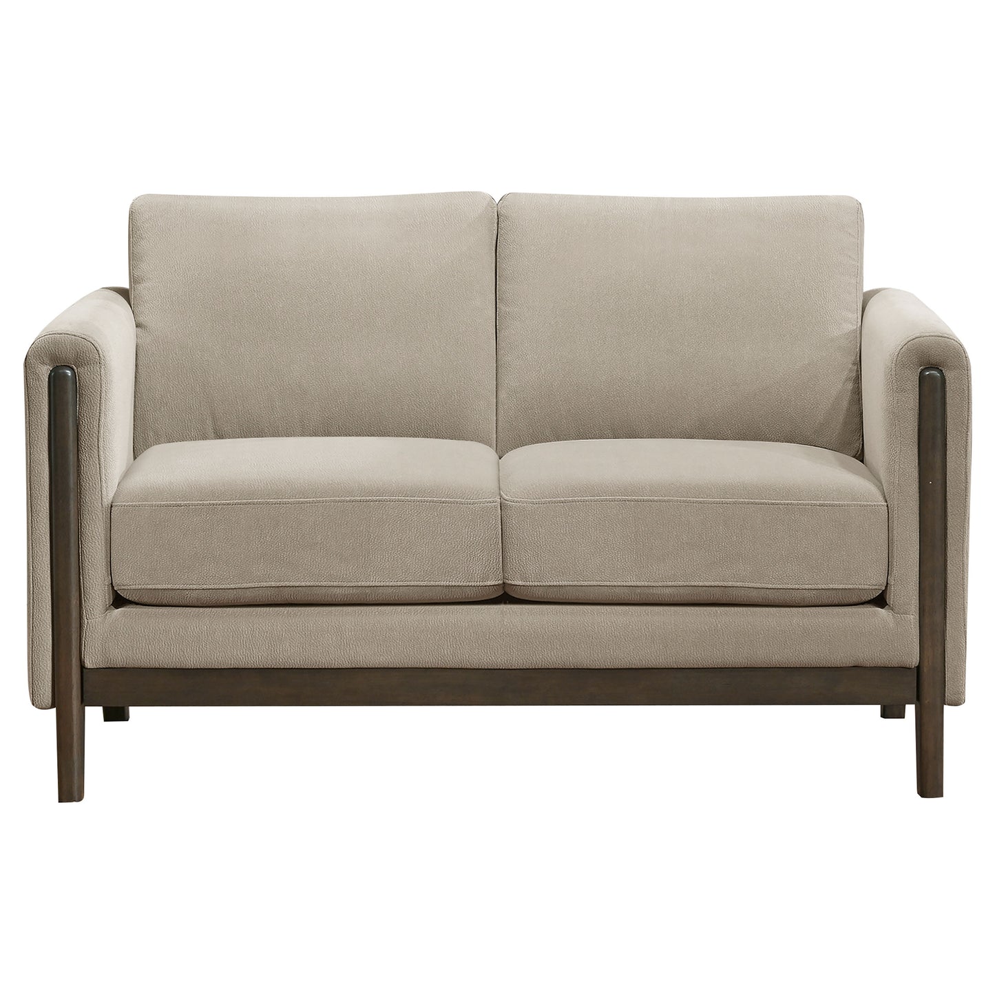 Islington Fabric Upholstered Panel Arm Loveseat Taupe