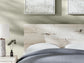 Queen Panel Bed with Mirrored Dresser and Chest