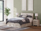 Queen Panel Storage Bed with Mirrored Dresser and Chest