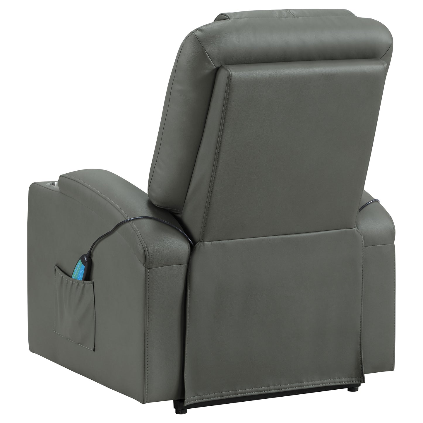 Armstrong Upholstered Power Lift Massage Recliner Grey