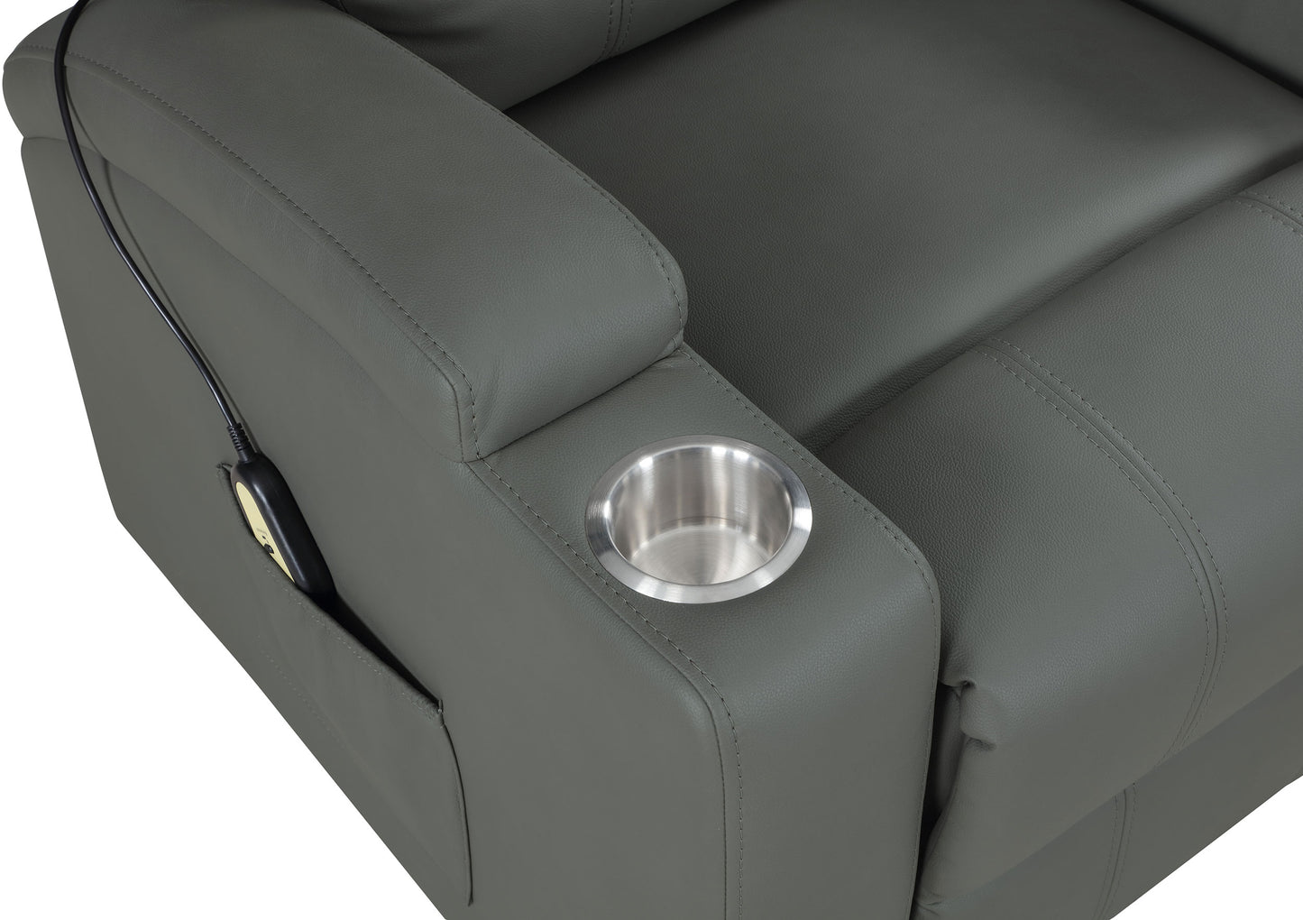 Armstrong Upholstered Power Lift Massage Recliner Grey