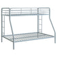 Carson Metal Twin Over Full Bunk Bed Glossy Silver