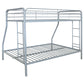 Carson Metal Twin Over Full Bunk Bed Glossy Silver