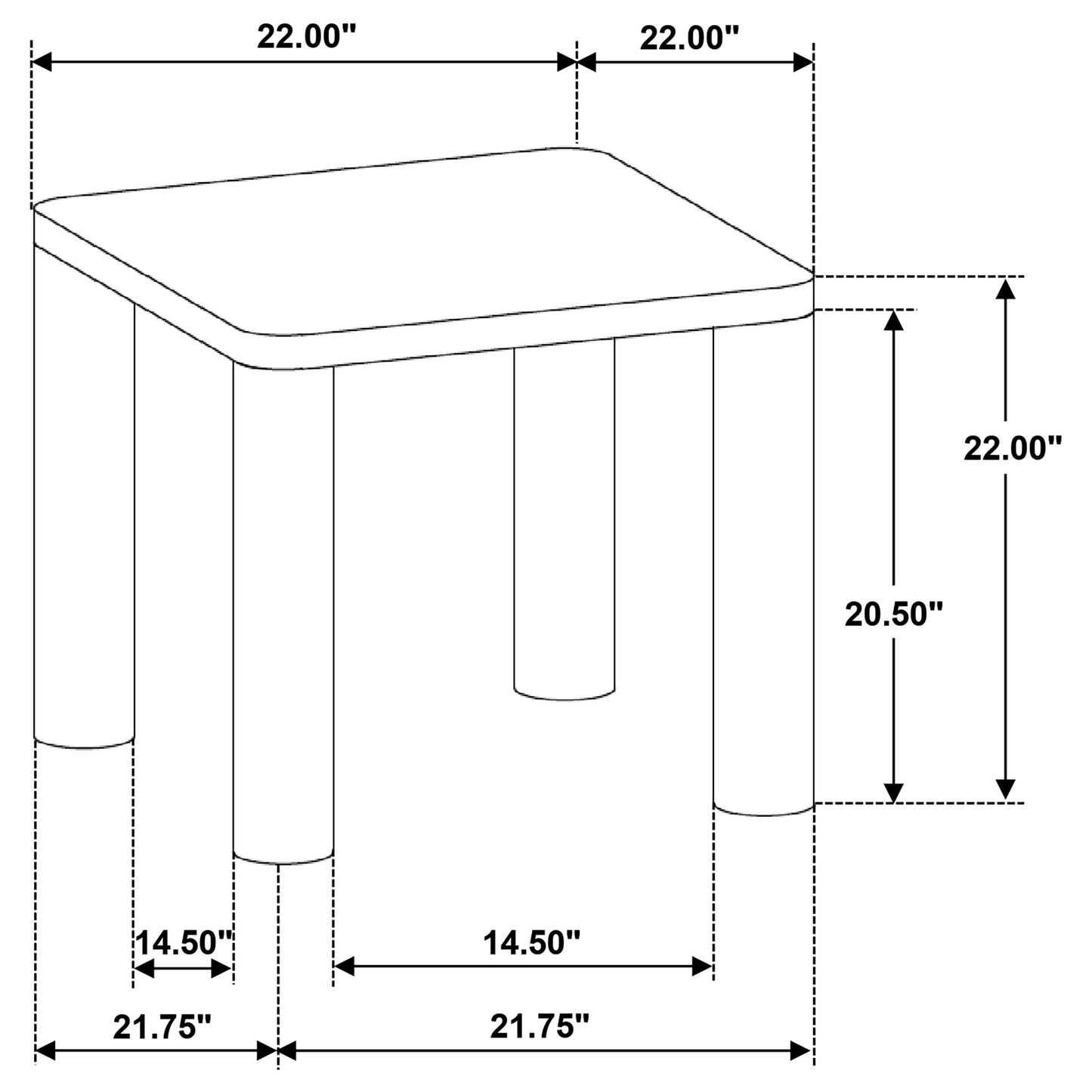 Castlewood Engineered Wood Accent Side End Table Brown Oak