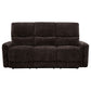 Navarro Chenille Upholstered Reclining Sofa Dark Brown