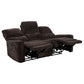 Navarro 3-piece Upholstered Reclining Sofa Set Dark Brown