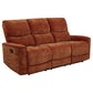Navarro Chenille Upholstered Reclining Sofa Burnt Orange