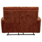 Navarro Chenille Upholstered Reclining Loveseat Burnt Orange