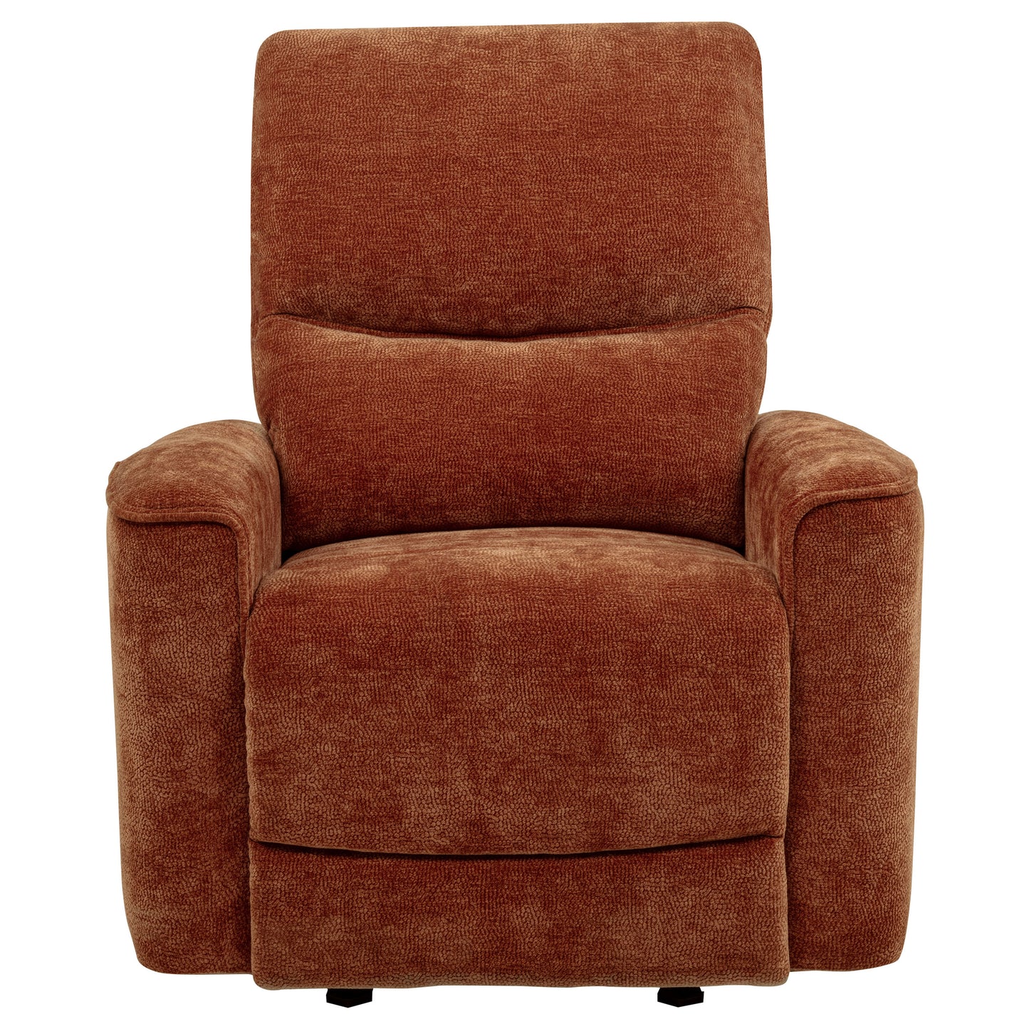 Navarro Chenille Upholstered Glider Recliner Burnt Orange