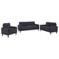 Bowen II 3-piece Upholstered Track Arm Sofa Set Steel Grey