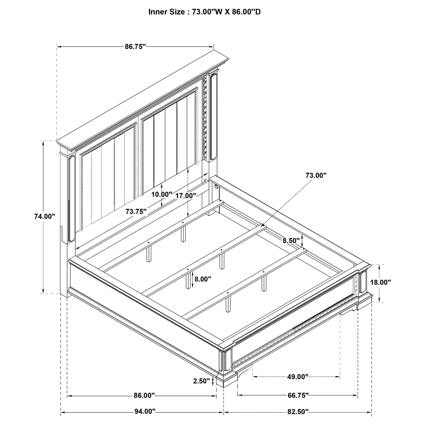 McKinney 4-piece California King Bedroom Set Vintage White