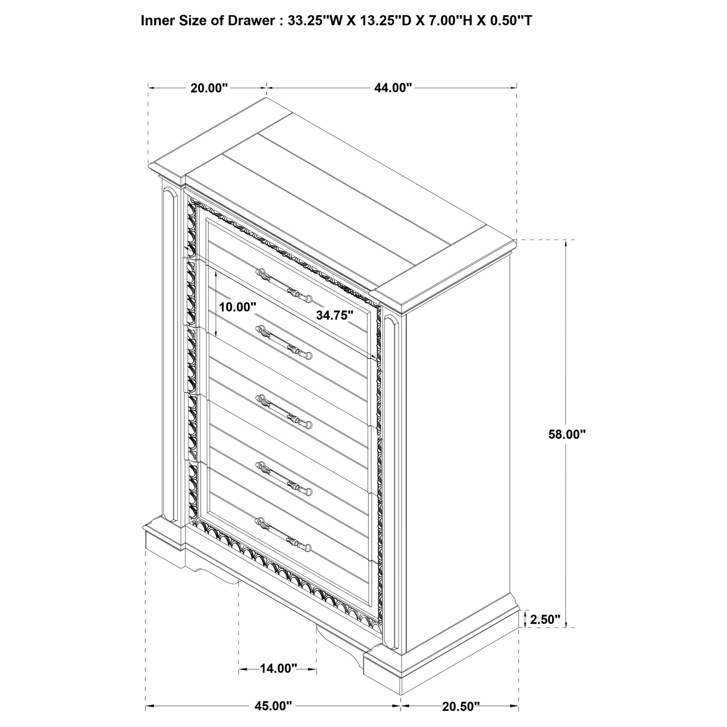 McKinney 5-piece California King Bedroom Set Vintage White