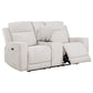 Kennett 2-piece Chenille Power Reclining Sofa Set Ivory
