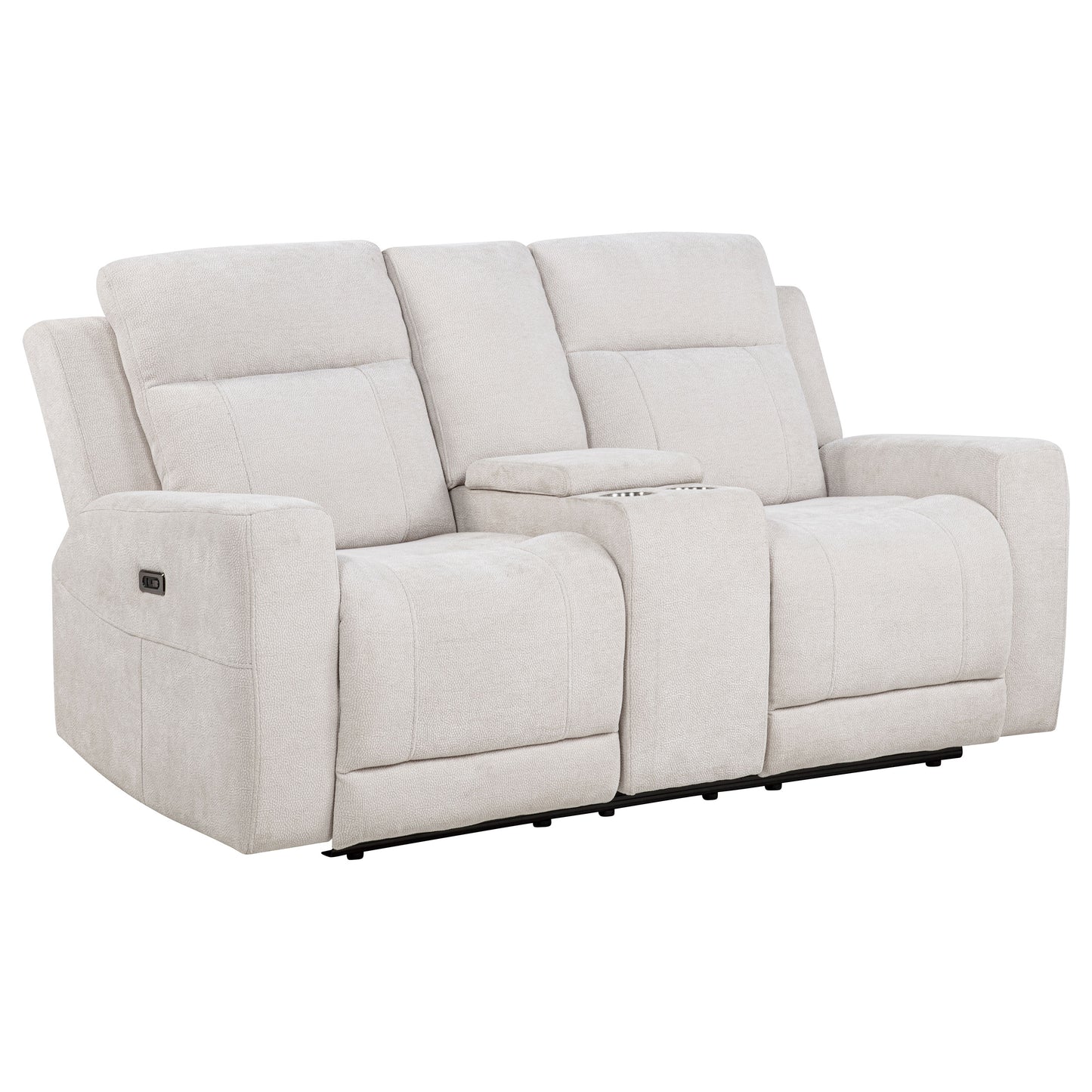 Kennett 2-piece Chenille Power Reclining Sofa Set Ivory