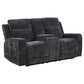 Kennett 2-piece Chenille Power Reclining Sofa Set Dark Grey