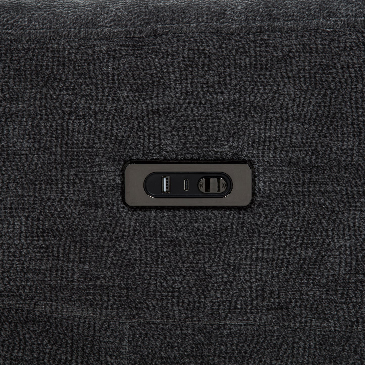 Kennett Chenille Upholstered Power Recliner Chair Dark Grey