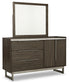 Arkenton California King Panel Bed with Mirrored Dresser and Chest