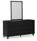 Danziar Queen Panel Headboard with Mirrored Dresser and Chest