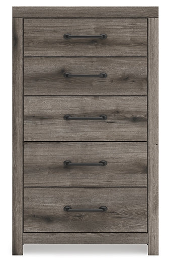 Graystorm Twin Panel Bed with Mirrored Dresser and Chest