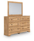 Aleaport Full Panel Bed with Mirrored Dresser and Nightstand