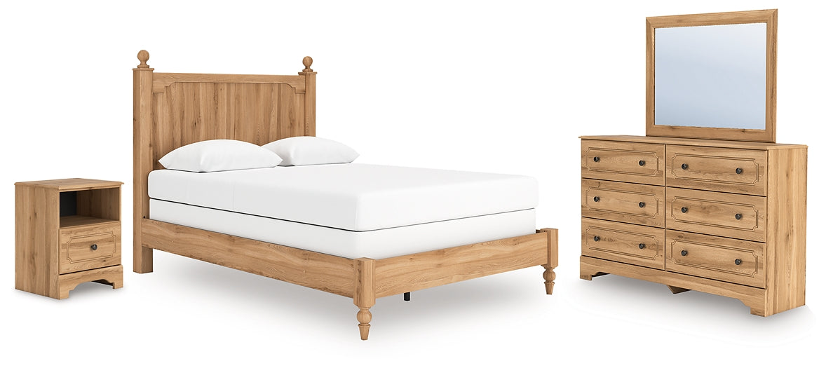 Aleaport Queen Panel Bed with Mirrored Dresser and Nightstand
