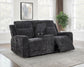 Kennett Chenille Upholstered Power Reclining Loveseat Grey