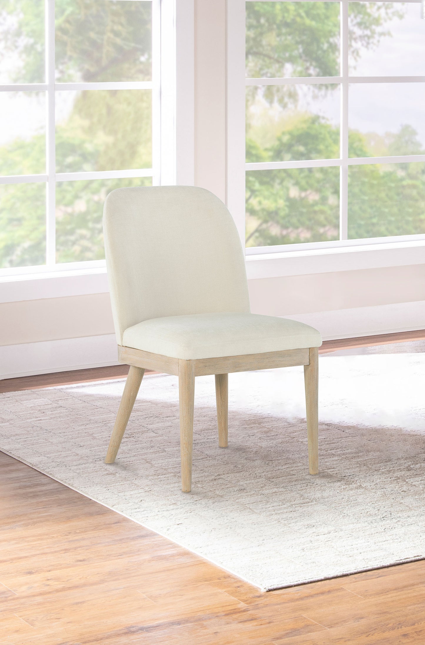 Solano Upholstered Dining Side Chair Beige (Set of 2)