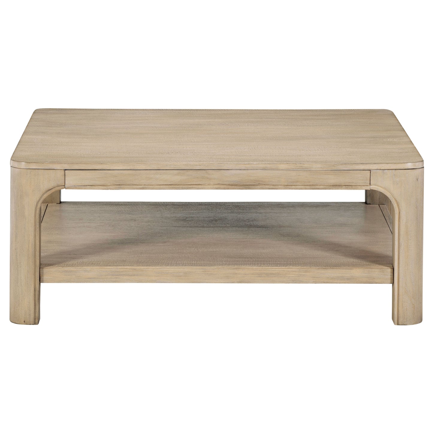 Solano Square Wood Cocktail Coffee Table Weathered Mango