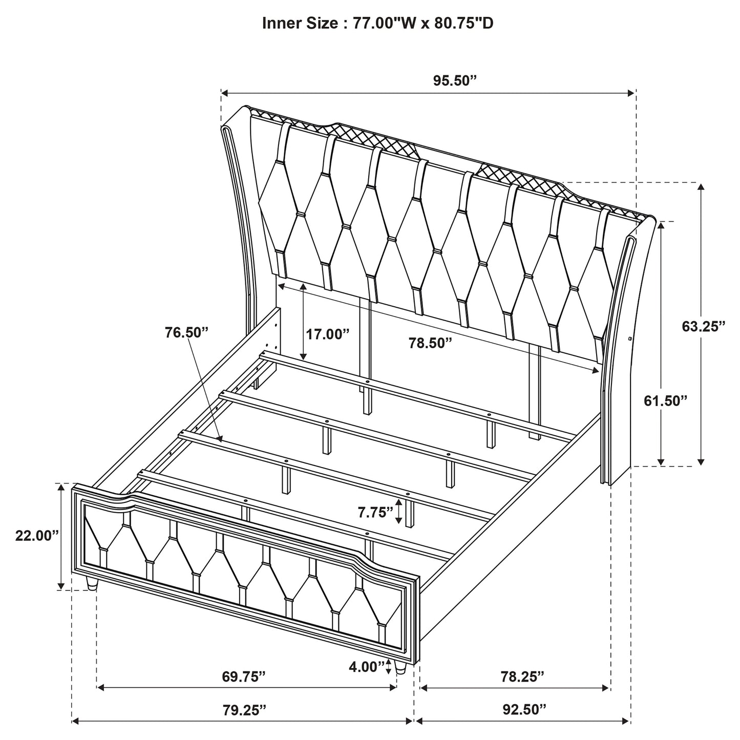 Lorient 4-piece Eastern King Bedroom Set Black