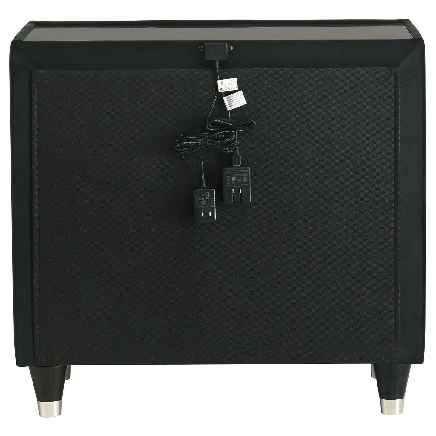 Lorient 2-drawer LED Nightstand with USB Black