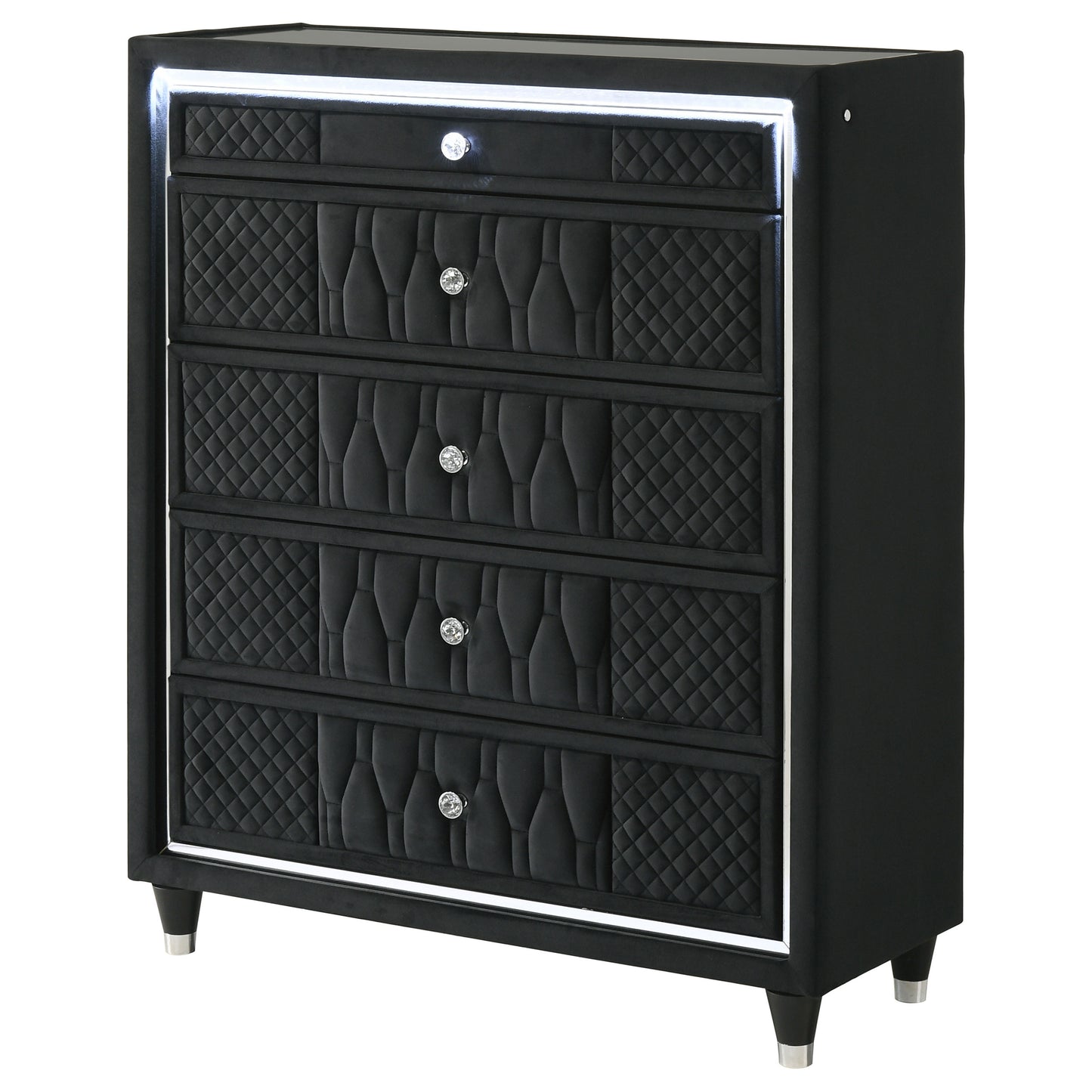 Lorient 5-drawer LED Chest of Drawers Black
